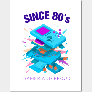 Since 80s Gamer and Proud - Gamer gift - Retro Videogame Posters and Art